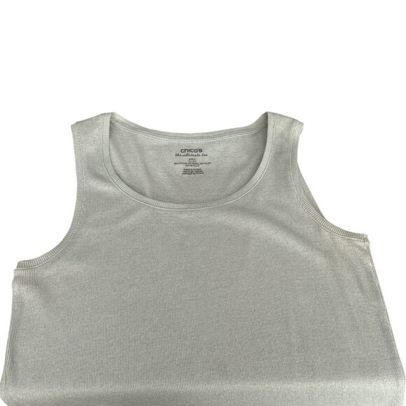Chico’s The Ultimate Tee Sleeveless Tank | Size 2 | Metallic Ribbed Knit - Picture 5 of 10